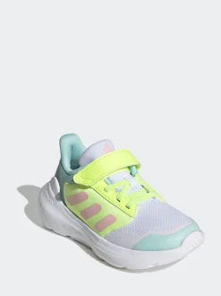 adidas White/Mint/Yellow Tensaur Run 2.0 Hook and Loop Kids Trainers