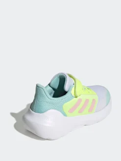 adidas White/Mint/Yellow Tensaur Run 2.0 Hook and Loop Kids Trainers