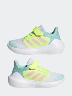 adidas White/Mint/Yellow Tensaur Run 2.0 Hook and Loop Kids Trainers