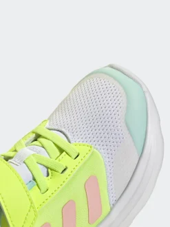 adidas White/Mint/Yellow Tensaur Run 2.0 Hook and Loop Kids Trainers