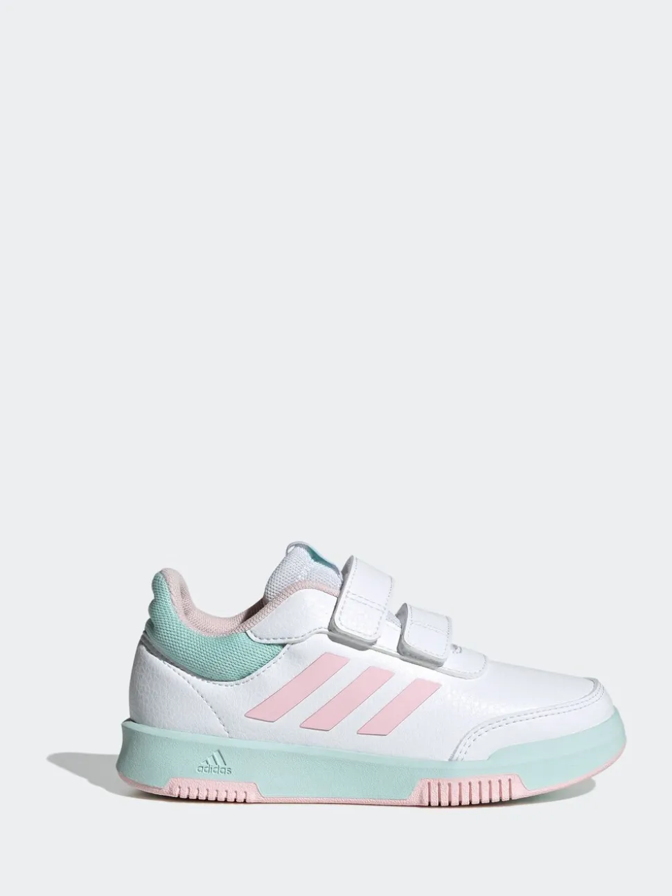 adidas White/Pink/Mint Tensaur Hook and Loop Kids Trainers