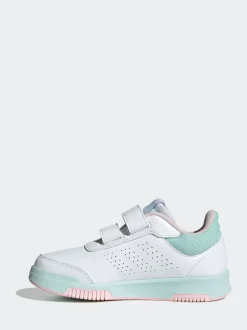 adidas White/Pink/Mint Tensaur Hook and Loop Kids Trainers
