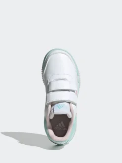 adidas White/Pink/Mint Tensaur Hook and Loop Kids Trainers