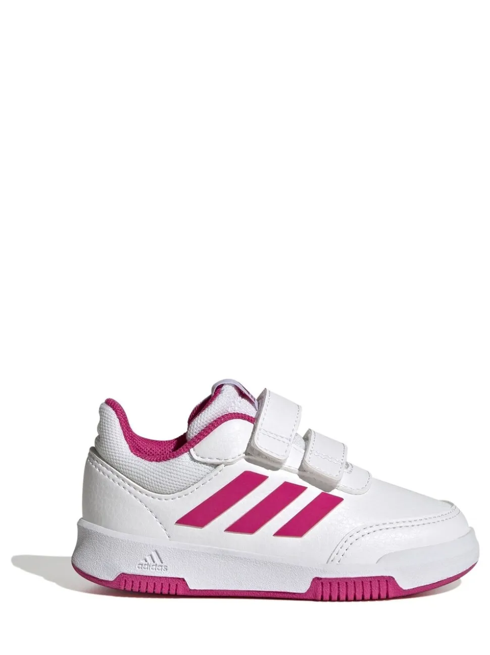 adidas White/Pink Tensaur Hook and Loop Infant Trainers
