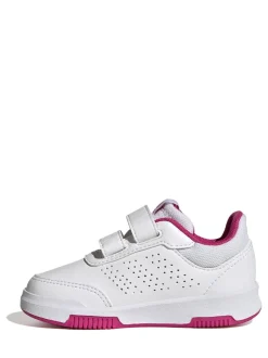 adidas White/Pink Tensaur Hook and Loop Infant Trainers
