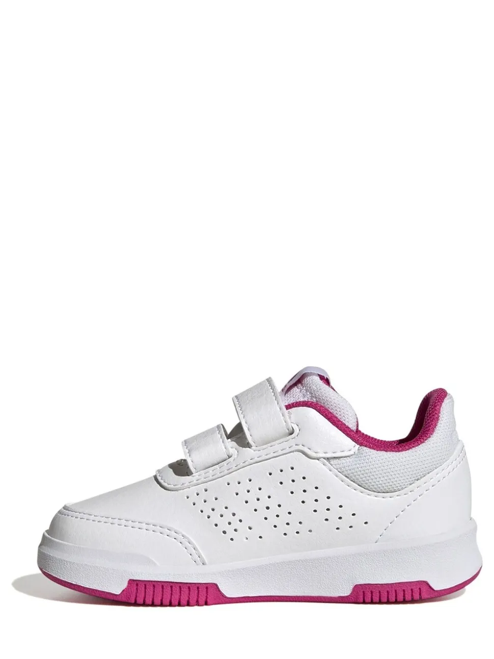 adidas White/Pink Tensaur Hook and Loop Infant Trainers
