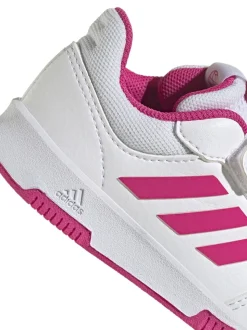 adidas White/Pink Tensaur Hook and Loop Infant Trainers