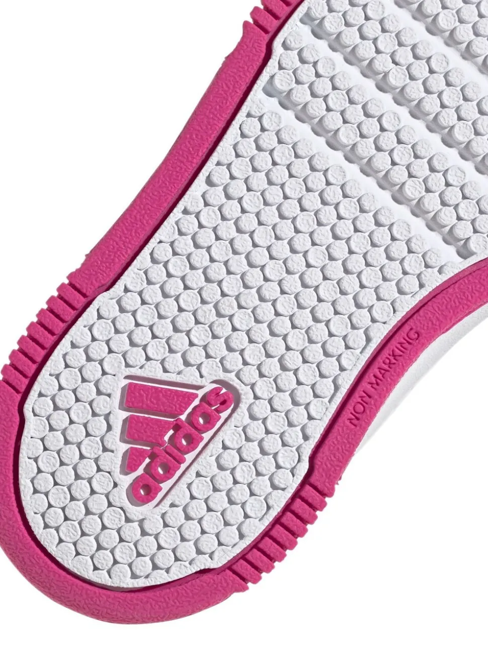 adidas White/Pink Tensaur Hook and Loop Infant Trainers