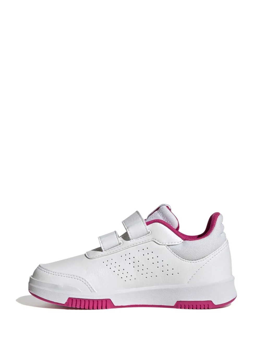 adidas White/Pink Tensaur Hook and Loop Kids Trainers