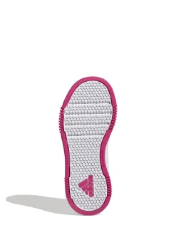adidas White/Pink Tensaur Hook and Loop Kids Trainers