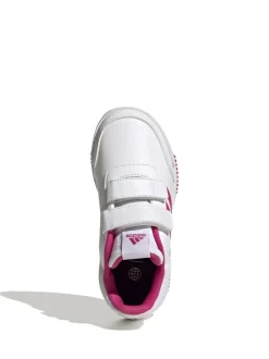 adidas White/Pink Tensaur Hook and Loop Kids Trainers