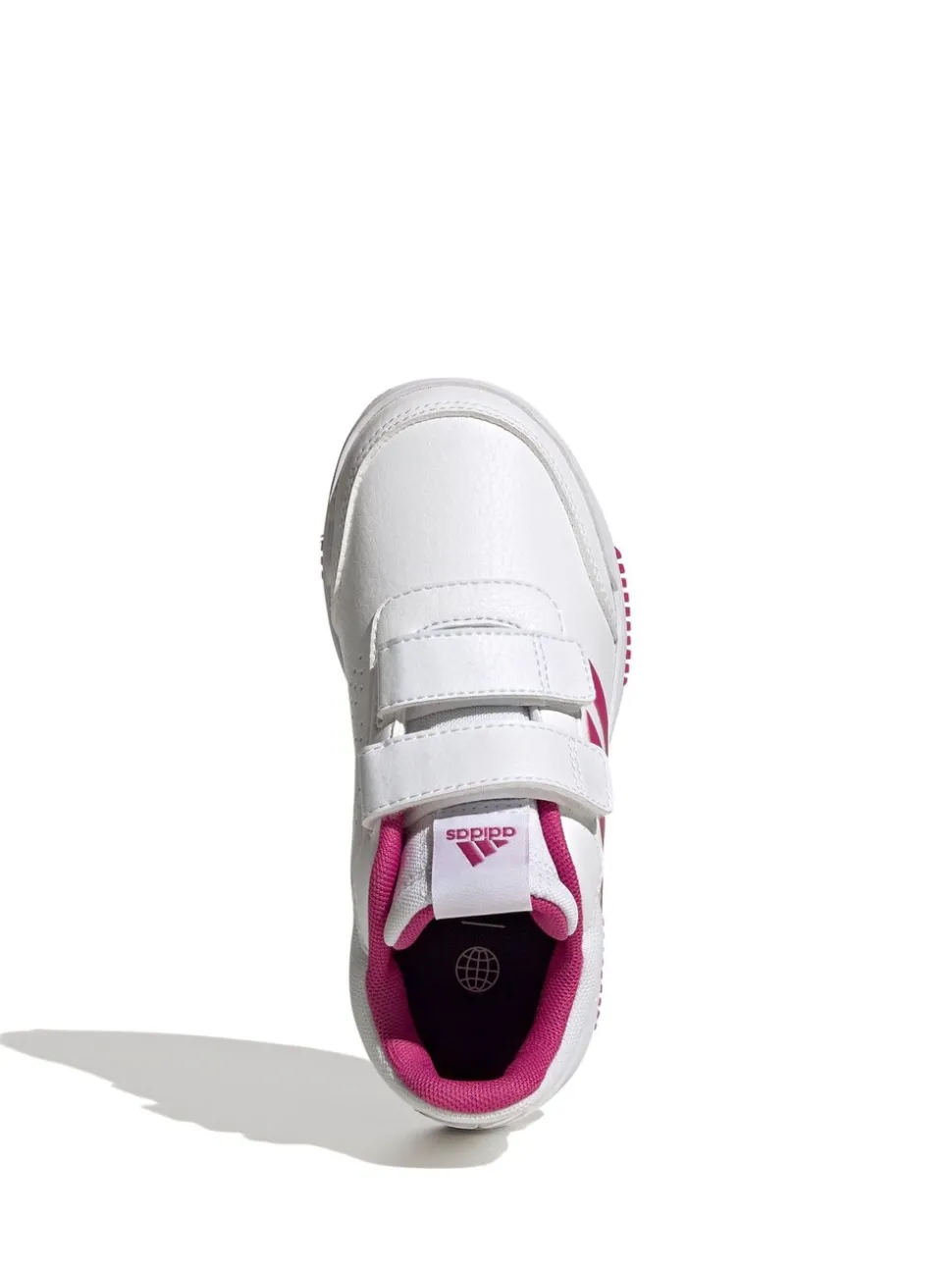 adidas White/Pink Tensaur Hook and Loop Kids Trainers