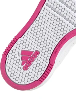 adidas White/Pink Tensaur Hook and Loop Kids Trainers