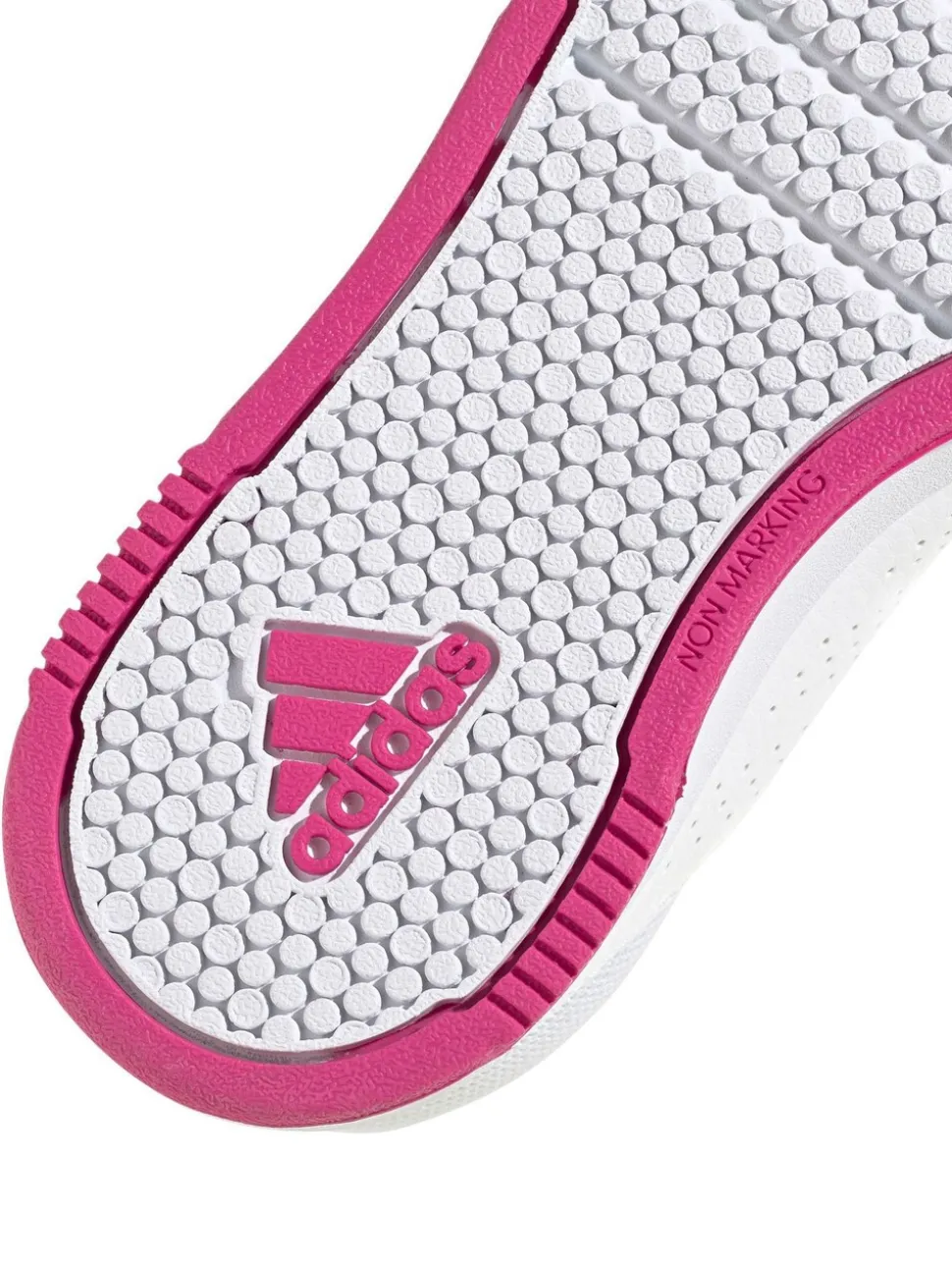 adidas White/Pink Tensaur Hook and Loop Kids Trainers