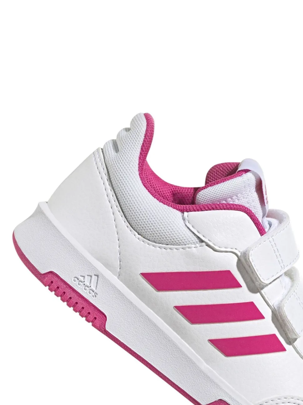 adidas White/Pink Tensaur Hook and Loop Kids Trainers