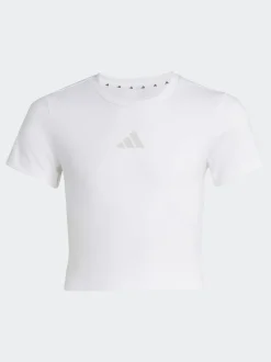 adidas White Soft Touch Baby Crop T-Shirt