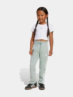 adidas White 3-Stripes Baby T-Shirt and Jogger Little Kids Set
