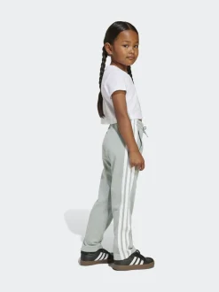 adidas White 3-Stripes Baby T-Shirt and Jogger Little Kids Set