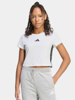 adidas White 3-Stripes Essentials Baby T-Shirt