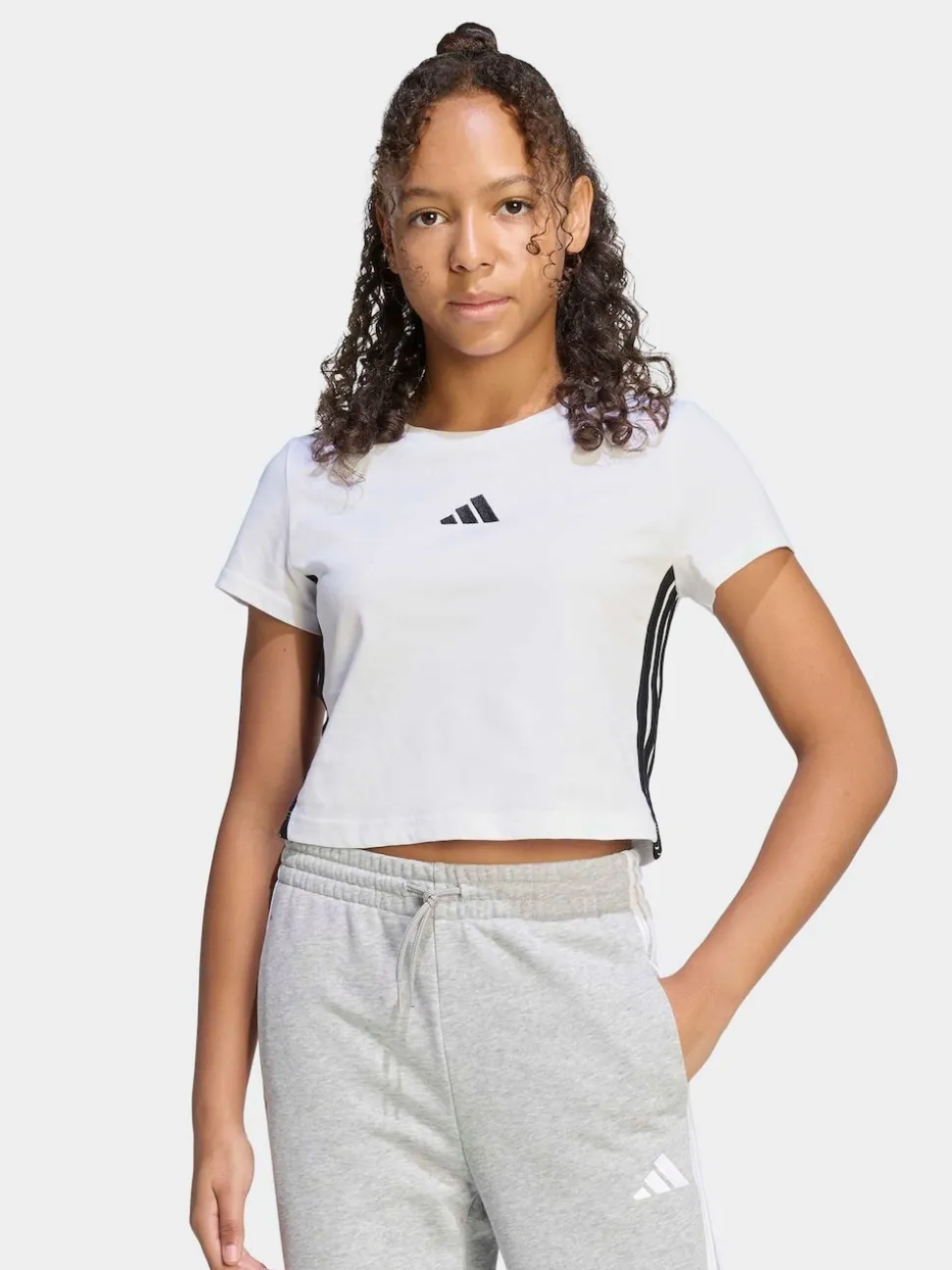 adidas White 3-Stripes Essentials Baby T-Shirt