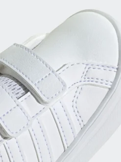 adidas White VS Pace 2.0 Hook and Loop Infant Trainers