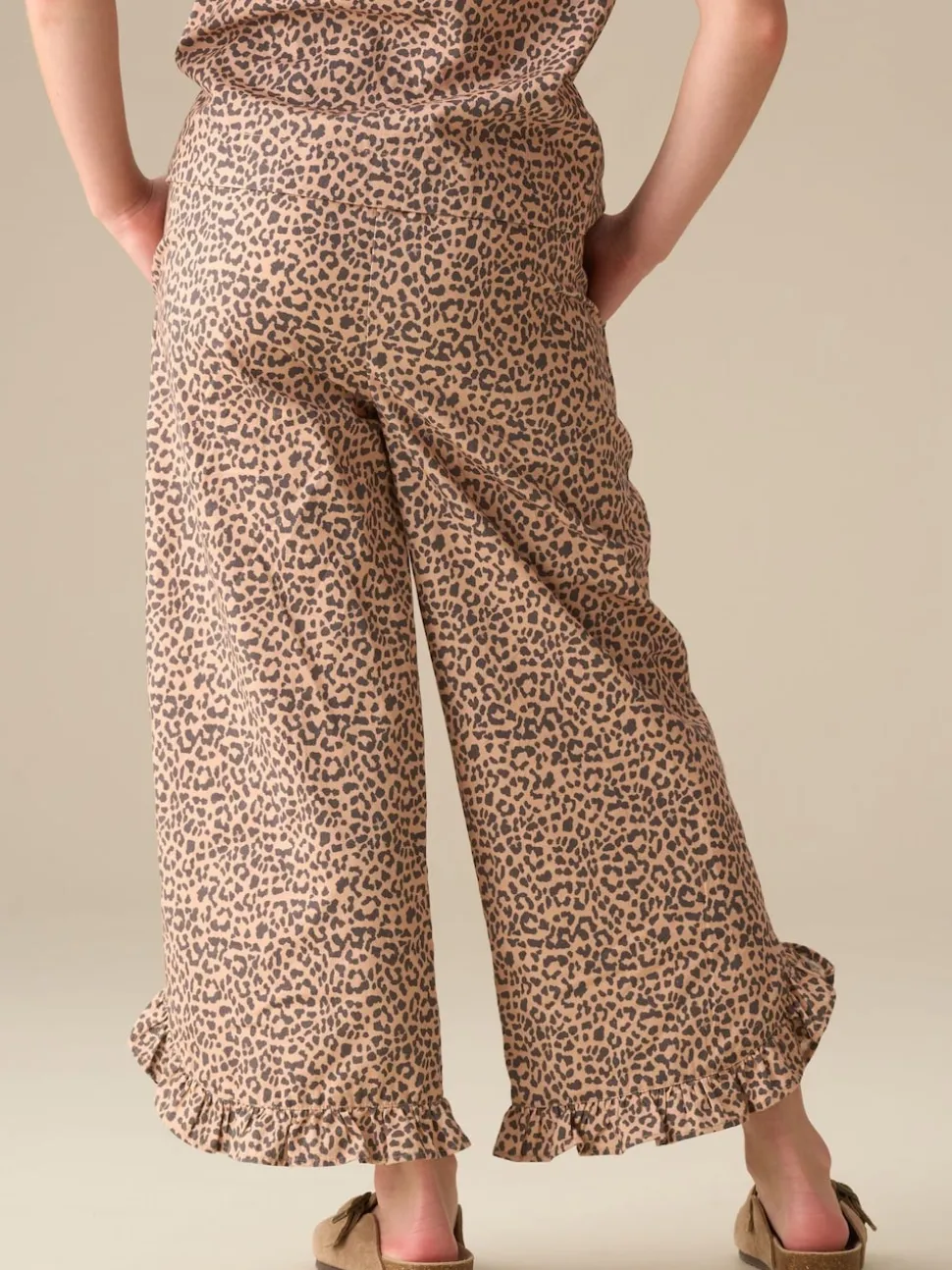 Angel & Rocket Animal Erika Leopard Frill Hem Trousers