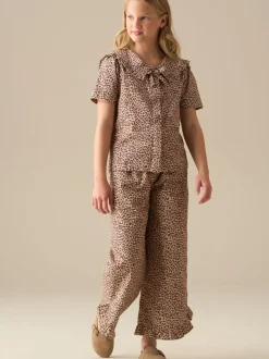 Angel & Rocket Animal Erika Leopard Frill Hem Trousers