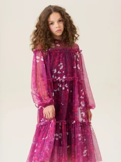 Angel & Rocket Baby Pink Cara Printed Swing Mesh Dress