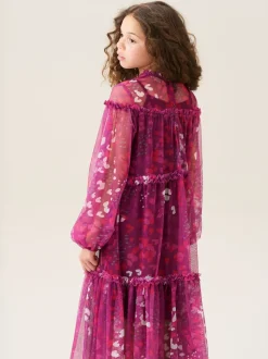 Angel & Rocket Baby Pink Cara Printed Swing Mesh Dress