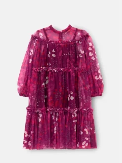 Angel & Rocket Baby Pink Cara Printed Swing Mesh Dress