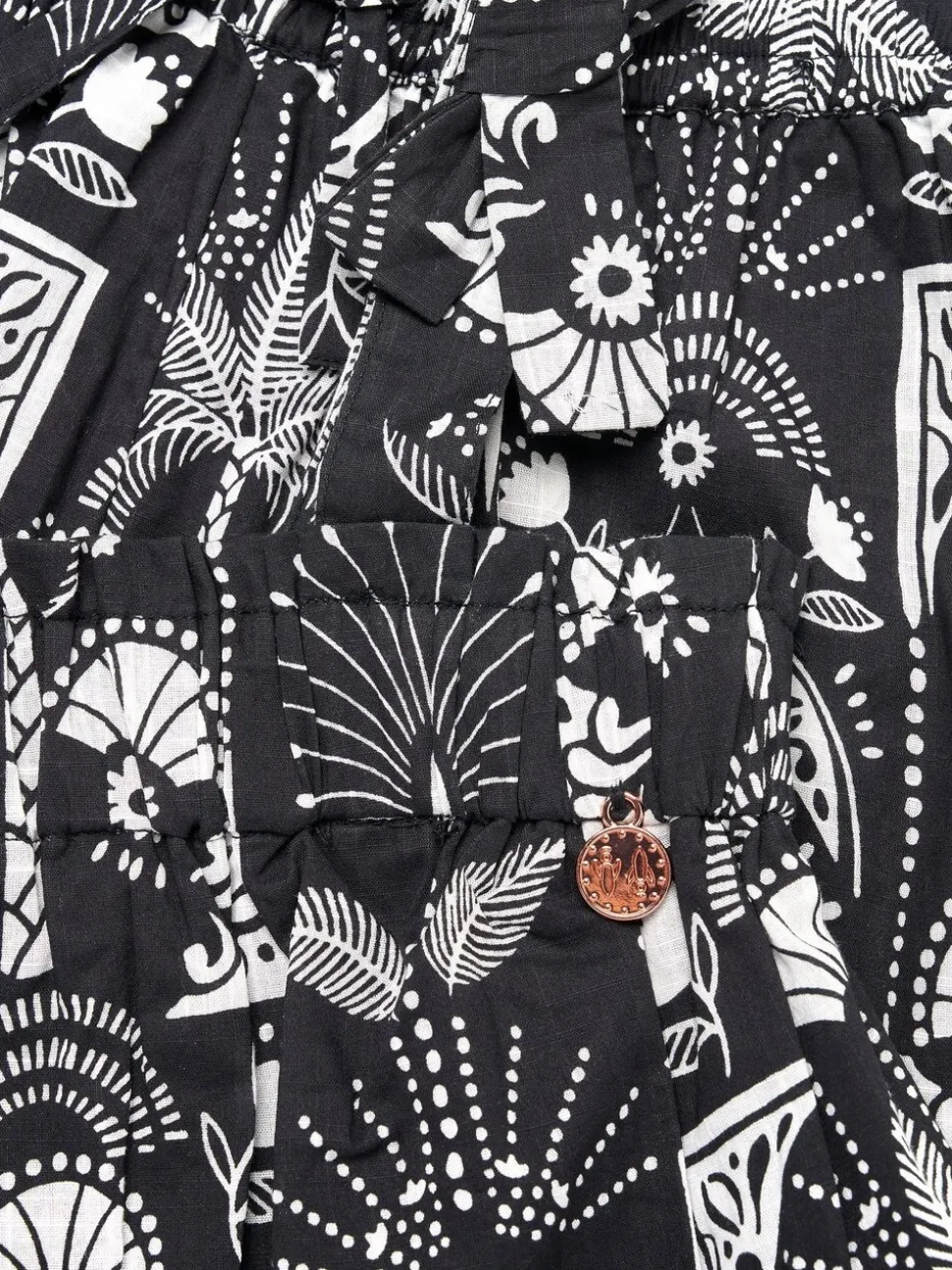 Angel & Rocket Black Amie Monochrome Palm Print Top & Jogger Set