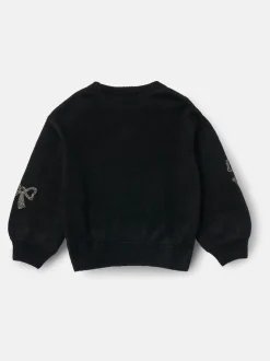 Angel & Rocket Black Anna Sequin Bow Jumper