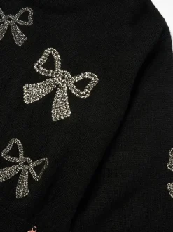 Angel & Rocket Black Anna Sequin Bow Jumper