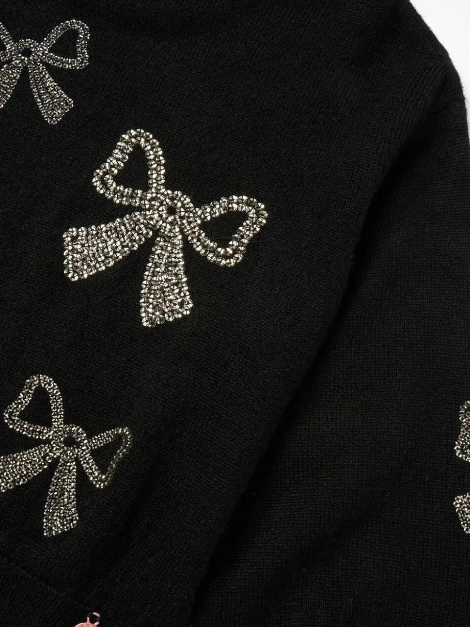 Angel & Rocket Black Anna Sequin Bow Jumper