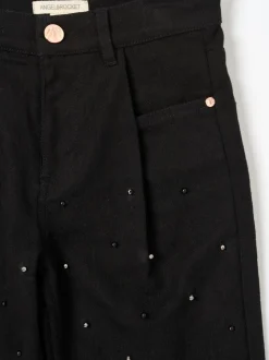 Angel & Rocket Black Aylie Beaded Barrel Leg Jeans