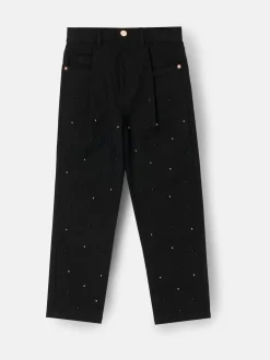 Angel & Rocket Black Aylie Beaded Barrel Leg Jeans