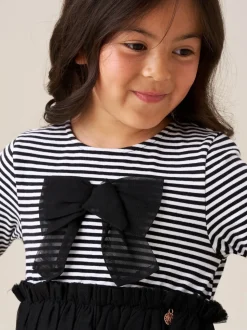 Angel & Rocket Black Carrie Stripe Mesh Skirt Dress