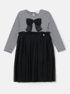 Angel & Rocket Black Carrie Stripe Mesh Skirt Dress