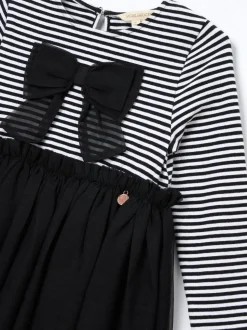 Angel & Rocket Black Carrie Stripe Mesh Skirt Dress