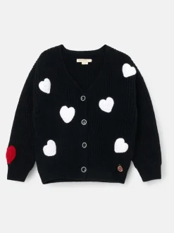 Angel & Rocket Black Everly Heart Print Cardigan