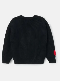 Angel & Rocket Black Everly Heart Print Cardigan
