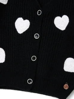 Angel & Rocket Black Everly Heart Print Cardigan