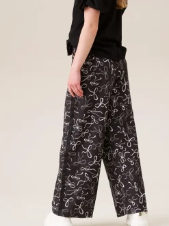 Angel & Rocket Black Fleur Printed Wide Leg Trousers