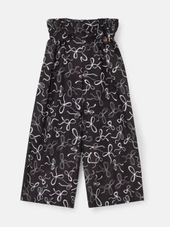 Angel & Rocket Black Fleur Printed Wide Leg Trousers