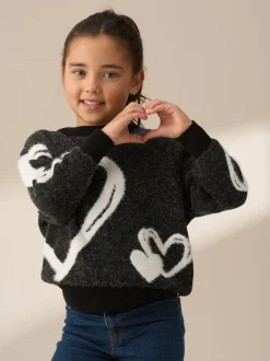 Angel & Rocket Black Heart Jumper