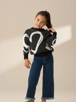 Angel & Rocket Black Heart Jumper