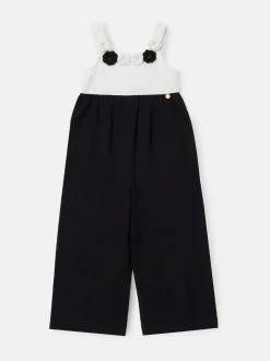 Angel & Rocket Black Illiana Crochet Linen Jumpsuit