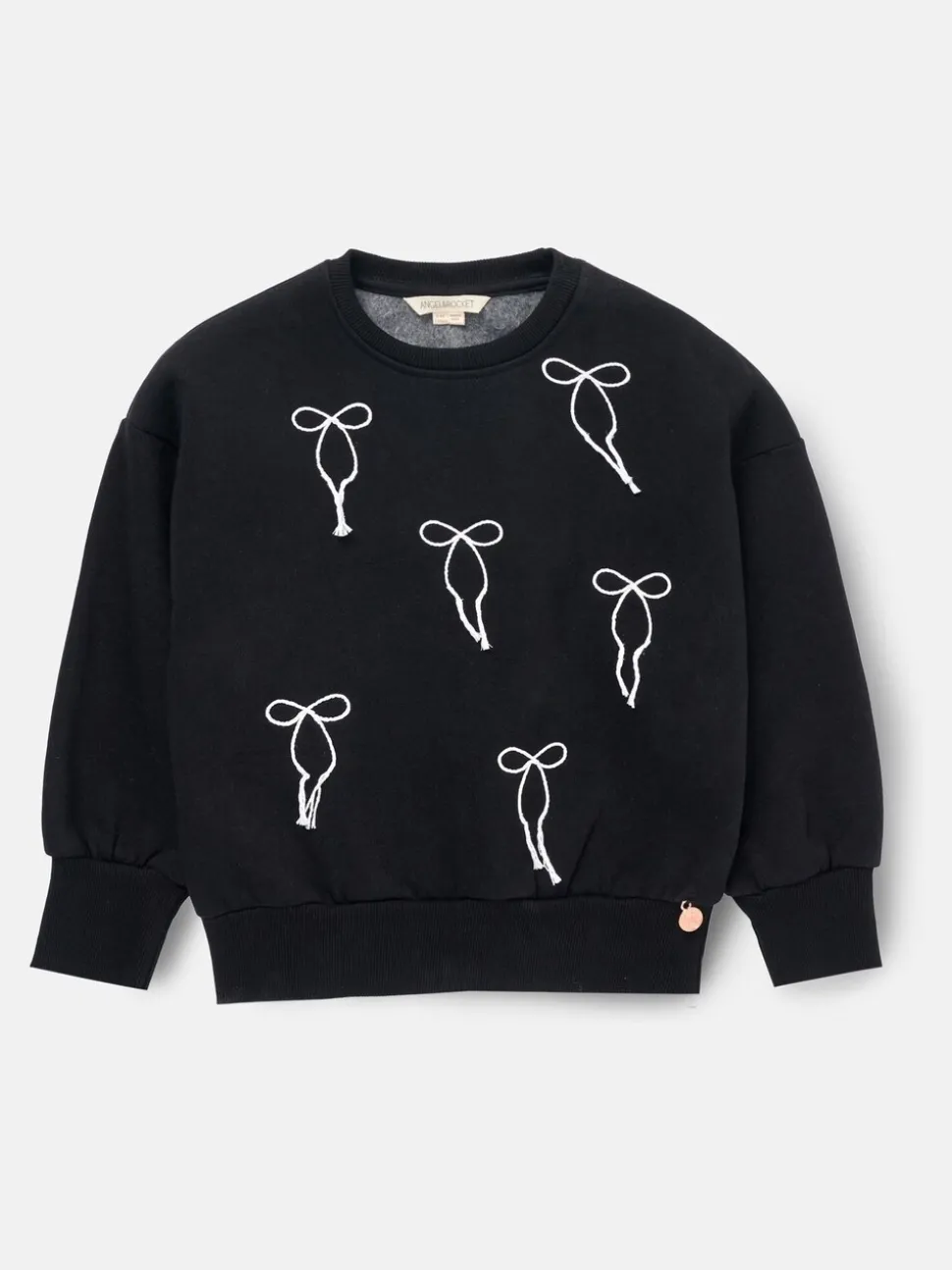 Angel & Rocket Black Imogen Embroidered Bow Sweatshirt