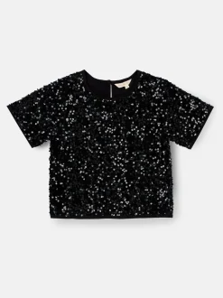 Angel & Rocket Black Leona Black Sequin Top