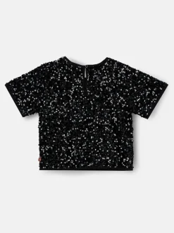 Angel & Rocket Black Leona Black Sequin Top